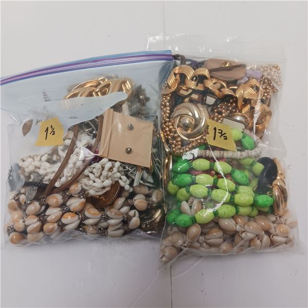 2 Bags Misc Estate Jewelry 2.8 Lbs