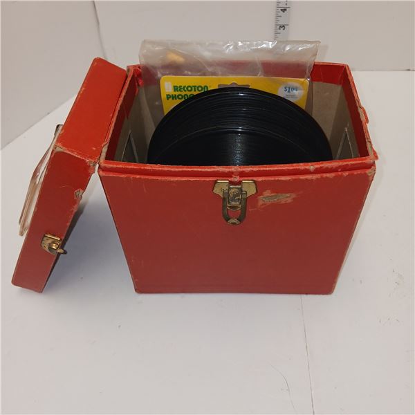 31 Elvis & Misc Rock Pop 45 Rpm Records In Carry Case With Inserts And Record Stand