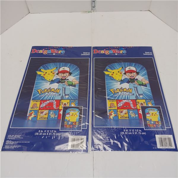 2 1999 Factory Sealed Pokemon Stand Up Centerpiece Displays