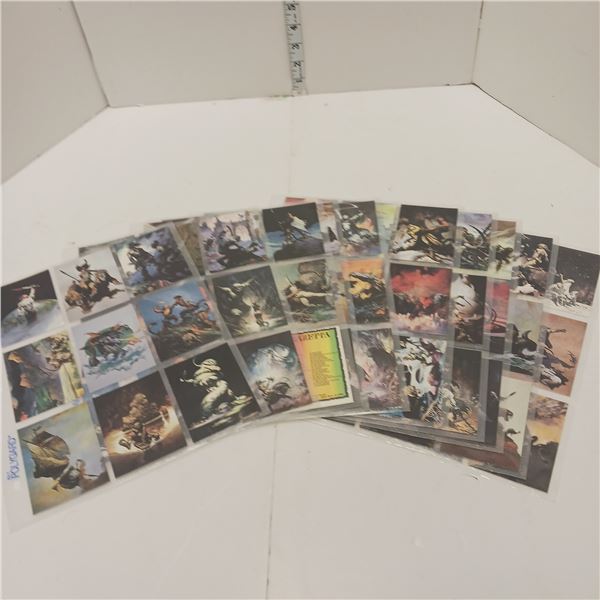 Complete Set Of 90 Vintage Frank Frazetta Trading Cards