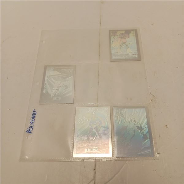 Four  1991 Dc Comics Hologram Cards