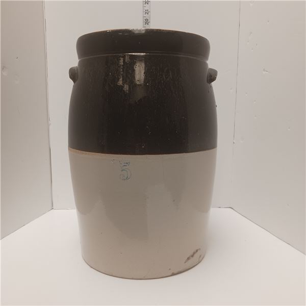 Antique 5 Gallon Star Butter Churn Crock - Crooksville Ohio