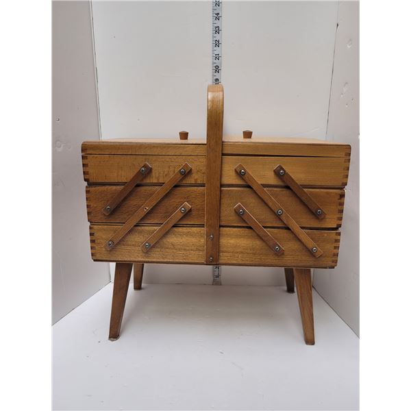 Antique Accordion Sewing Box Dovetail Construction