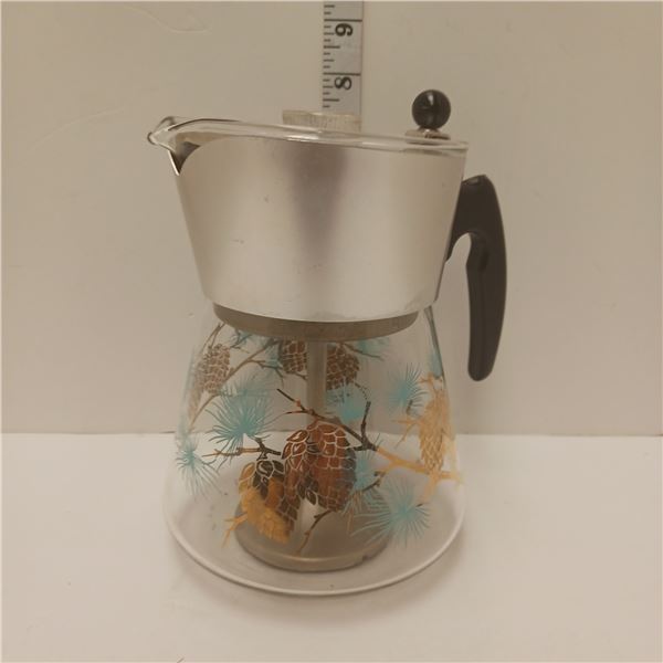 Mid Century Libby Pine Cone Coffee Purcolator Cpmplete With Inserts