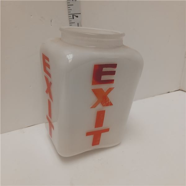 Old 3 Sided Glass Exit Light