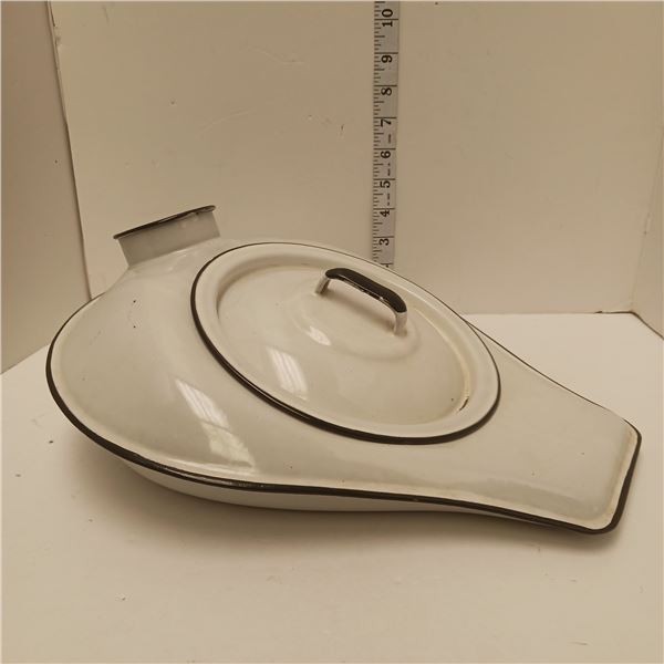 Antique Enamel Bed Pan
