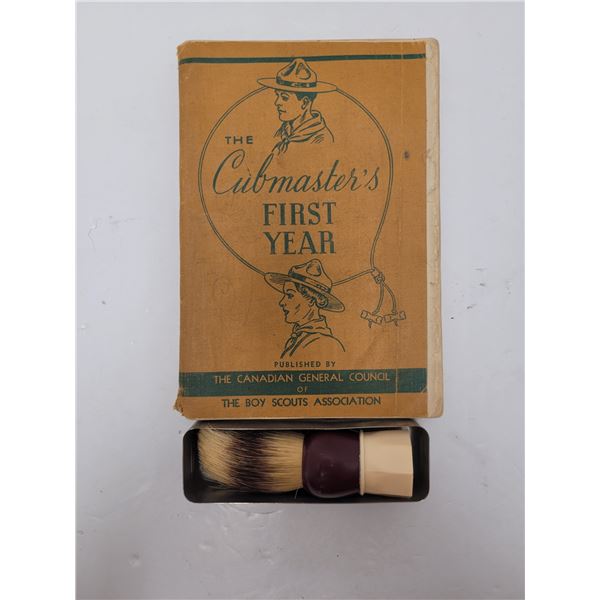 Vintage Rubberset Shave Brush & Old Boy Scouts Clubmasters Book