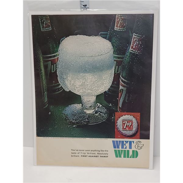 2 Pc Original 7Up Advertising 1964 & 1967 Ready For Framing