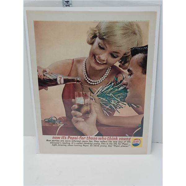 2 Pc Original Pepsi / Sprite Advertising Ready For Framing