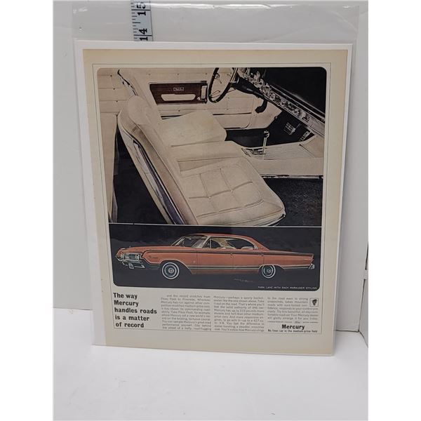 Mercury Park Lane Original Advertising Ready For Framing