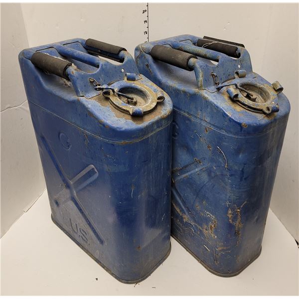Lot of 2 Vintage Metal Gas Cans