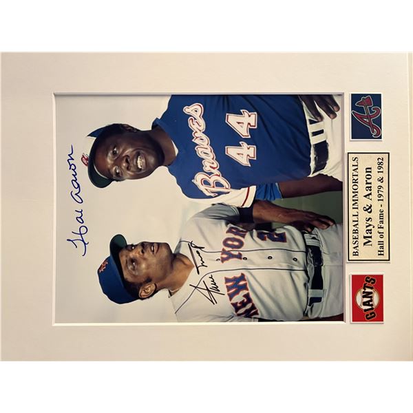Hank Aaron / Willie Mays signed photo