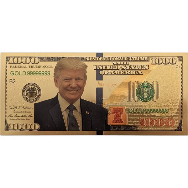 Donald Trump One Thousand Dollar Novelty Bill
