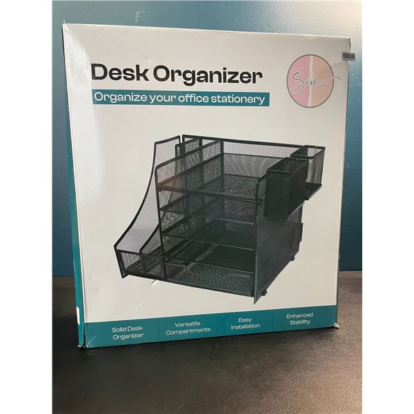 1 Large 5-Tier Desk Organizer/Document Tray w/ Drawer, Pencil Cups, File Holders - New