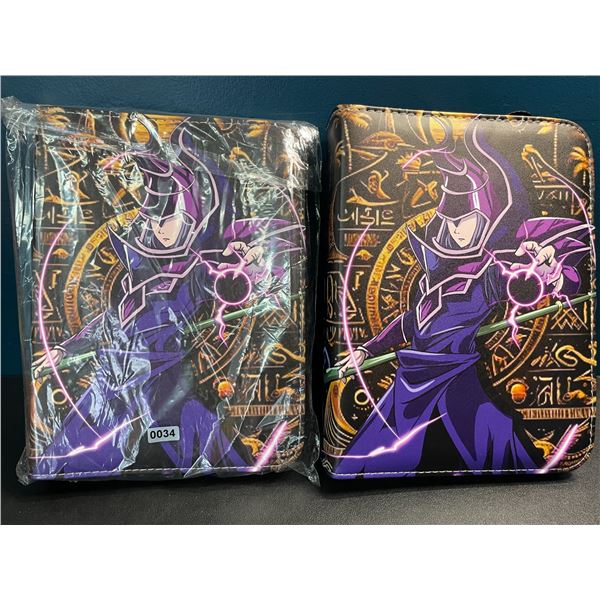 2 Leather Premium Trading Card Storage Binders - Yu-Gi-Oh Design - Brand New