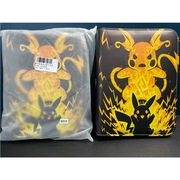 2 Leather Premium Trading Card Storage Binders - Pikachu Design - Brand New