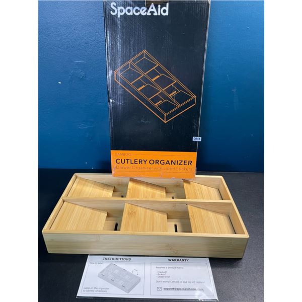 1 SpaceAid Bamboo Cutlery Organizer - New