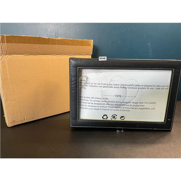 1 Watch/Jewelry Storage Box - Black - Brand New - Holds 12 Watches (Front Clasp Needs Screw)