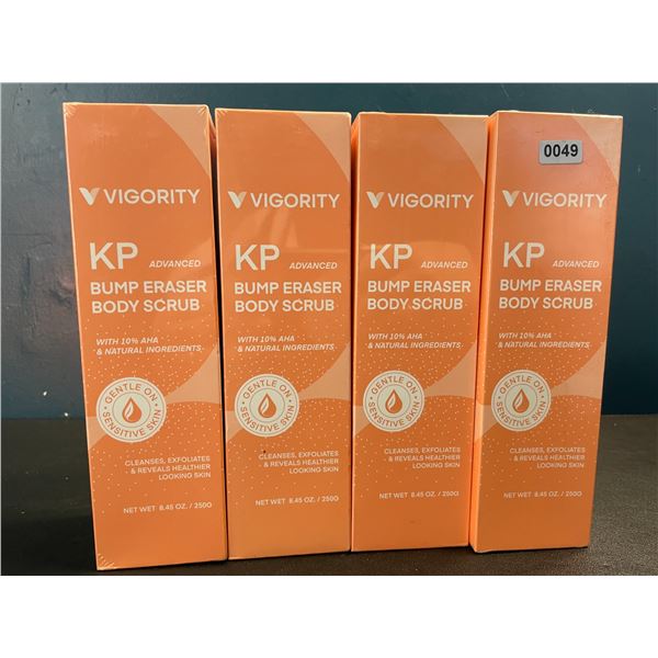 4 Vigority KP Advanced Bump Eraser/Body Scrubs - Cleanses & Exfoliates Skin - New Sealed