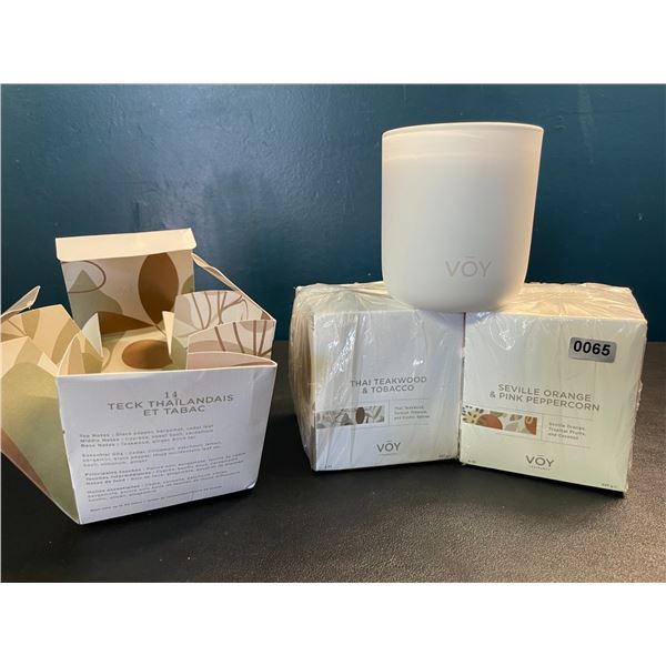 3 VOY Fragrance Scented Candles - 8oz - Brand New!