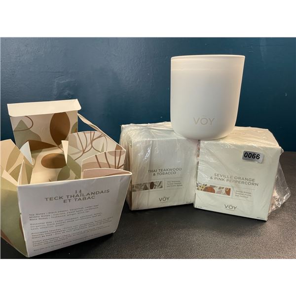 3 VOY Fragrance Scented Candles - 8oz - Brand New!