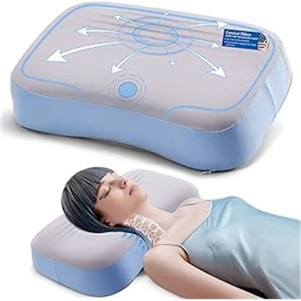 1 DVZV Neck Pillow, Double-Layer Cooling Memory Foam Ergonomic Pillow for Side Sleepers - NEW