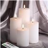 Image 1 : 1 Set of 4 Girimax LED Flameless/Battery Operated Candles - White Ribbed Design - New