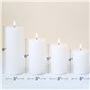Image 2 : 1 Set of 4 Girimax LED Flameless/Battery Operated Candles - White Ribbed Design - New