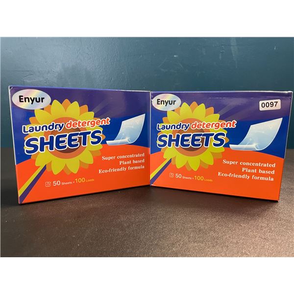 2 Boxes of Laundry Detergent Sheets - 50 Sheets/100 Loads Per Box - Brand New