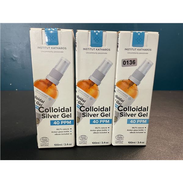 3 Boxes of Colloidal Silver Gel - 100ml/3.4oz Each - New