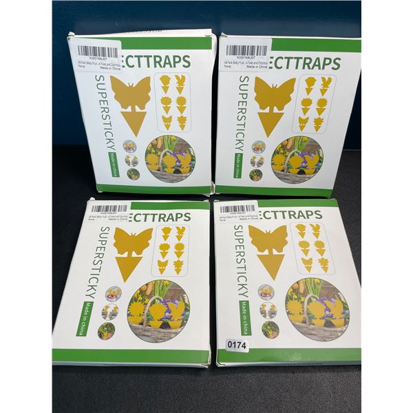 4 Boxes of Insect Traps/Sticky Fruit Fly Traps - 48PCS Per Pack - New