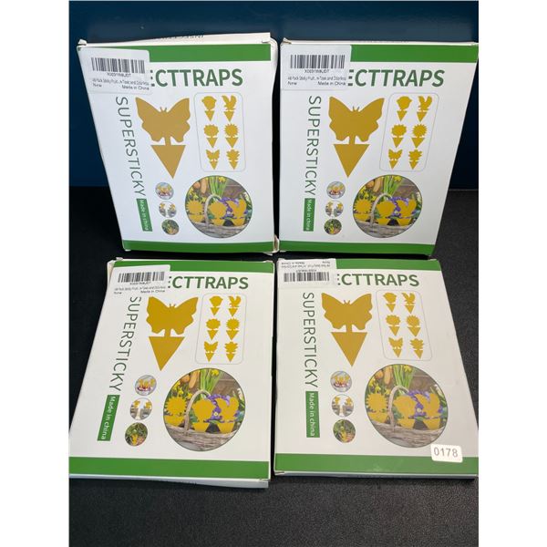 4 Boxes of Insect Traps/Sticky Fruit Fly Traps - 48PCS Per Pack - New