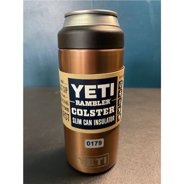 1 YETI Rambler Colster Slim Can Insulator - Gold - Brand New