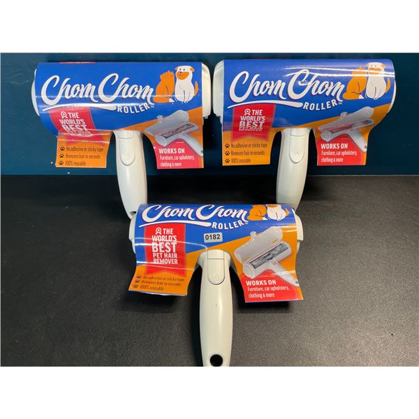 3 Chom Chom Pet Hair Removers - Reusable Cat/Dog Pet Hair Remover Tools - Brand New!
