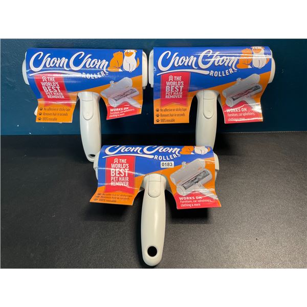 3 Chom Chom Pet Hair Removers - Reusable Cat/Dog Pet Hair Remover Tools - Brand New!