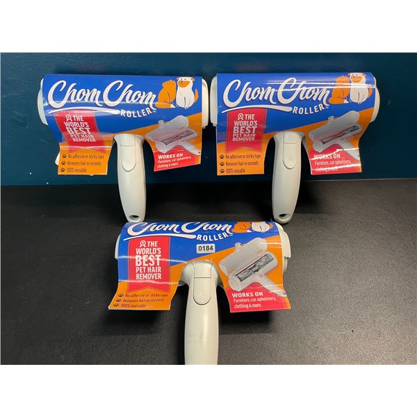 3 Chom Chom Pet Hair Removers - Reusable Cat/Dog Pet Hair Remover Tools - Brand New!