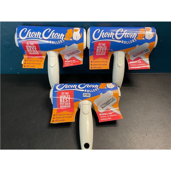 3 Chom Chom Pet Hair Removers - Reusable Cat/Dog Pet Hair Remover Tools - Brand New!