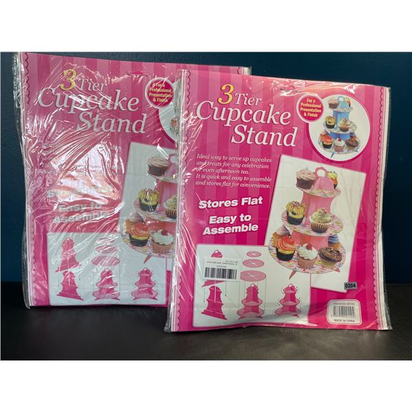 2 Easy Assemble 3-Tier Cupcake Stands - Brand New