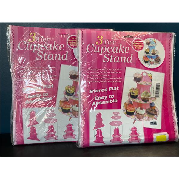 2 Easy Assemble 3-Tier Cupcake Stands - Brand New