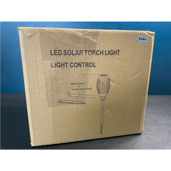1 Box of LED Solar Torch Garden/Pathway Lights - 6 Lights Included - Brand New!