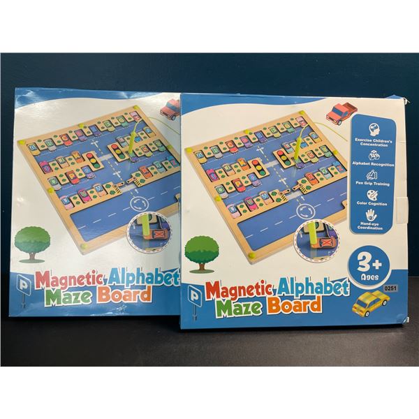 2 Magnetic Alphabet Maze Board Toys - Brand New
