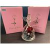 Image 1 : 2 Eternal Rose Glass Angel "Rose of Love" Ornament Pieces - New