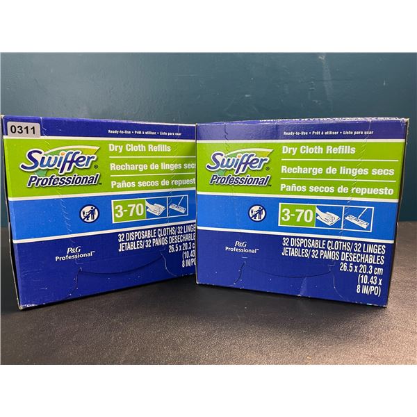 2 Boxes of Swiffer Professional Dry Cloth Refills - 32pcs Each - New