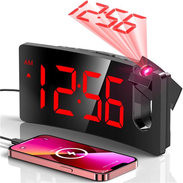 2 LED Projection Alarm Clocks - Brand New