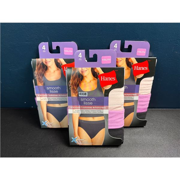 3 Packs of Hanes Womens Smooth Hi Cut Panties - 4 Per Pack