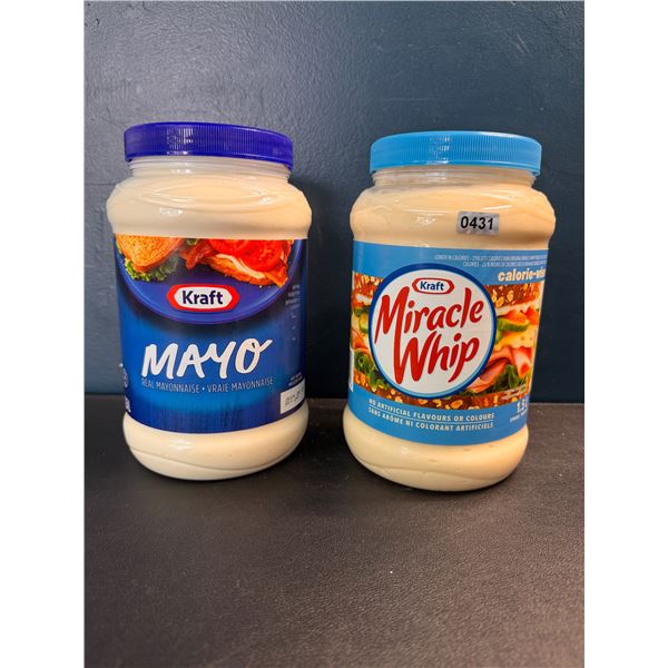 2 1.5L Bottles of Kraft Mayonnaise Calorie Wise and Regular EXP 12/23/24