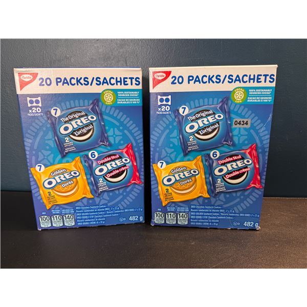 2 Boxes of Assorted Oreo Cookies - 20 Packs Per Box EXP 04/01/25