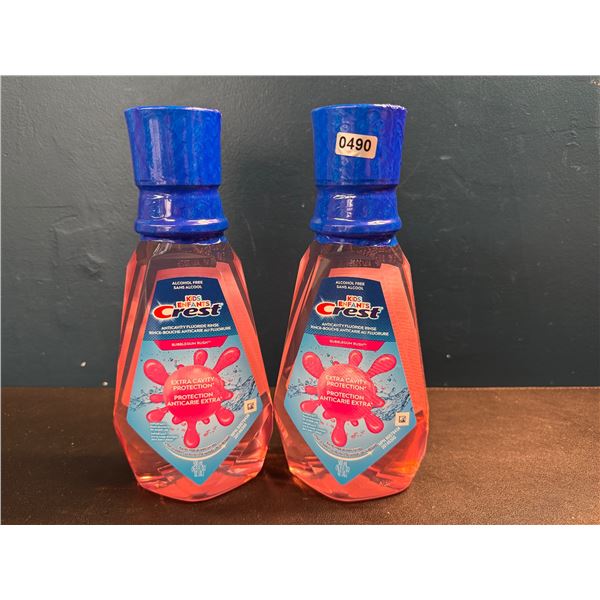 2 Bottles of Crest Kids Bubblegum Mouth Wash 500ml