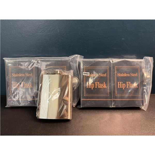2 Multi Packs of Stainless Steel Hip Flasks