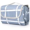 Image 1 : 1 Large (80 x 80in) Waterproof Foldable Picnic Blanket/Outdoor Mat - Blue - Easy Store - Brand New